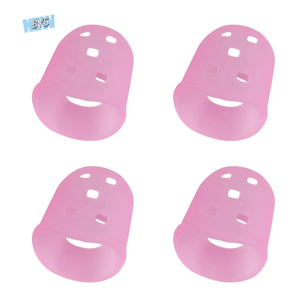 

4pcs/set Non-Slip Guitar Fingertip Protectors Solid Color Rubber Thimble Silicone Finger Guards Guitar Accessories