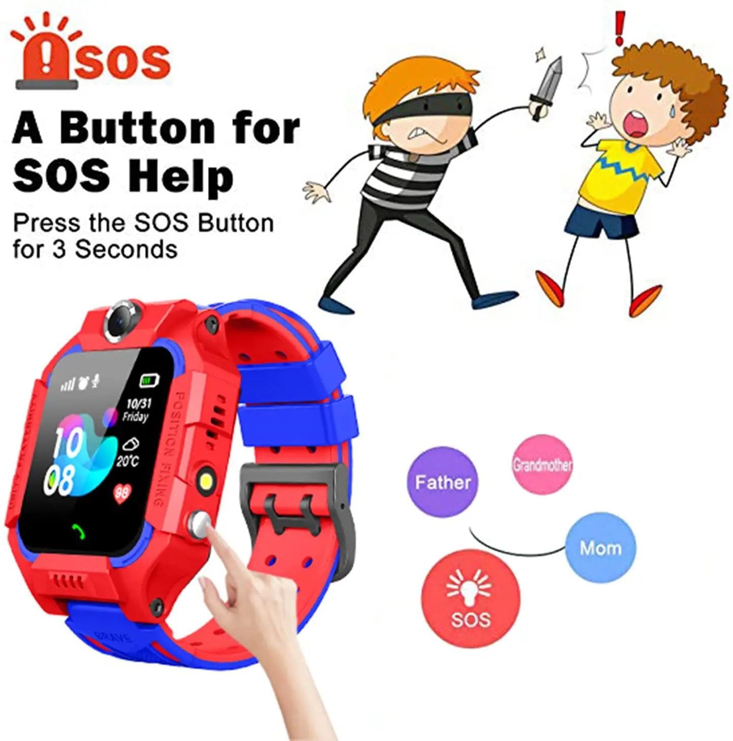 4G 어린이 스마트 워치 SOS 방수 Sim 카드 Smartwatch 어린이 소년 소녀 시계 전화 LBS 위치 추적기