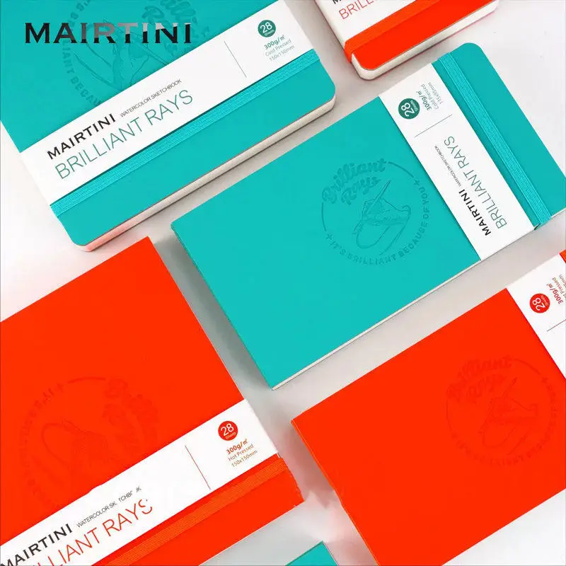 Mairtini Watercolor Sketchbbok 100% Cotton 300gsm 30Sheets Four-sided Sealed Travel Water Color Painting Paper Art Supplies