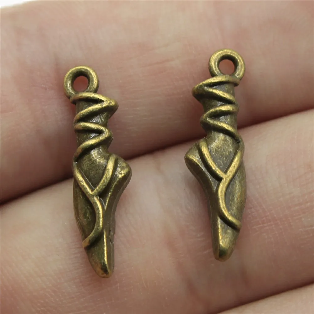 

10pcs 23x6x4mm 2 Colors Antique Silver Color Antique Bronze Color Ballet Charms Handmade Jewelry Making Accessories