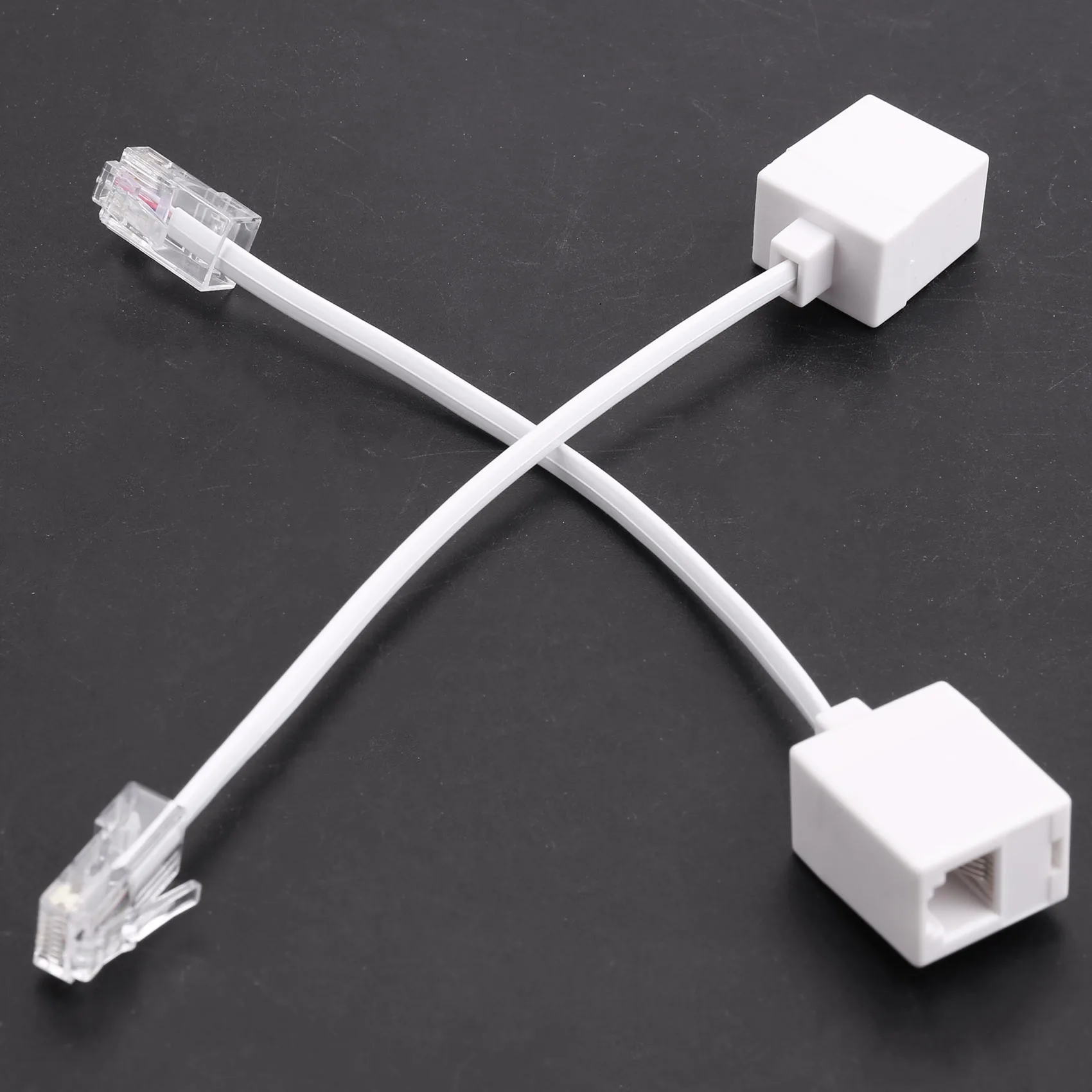 BVBV 2 soquetes 8P4C / RJ45 macho RJ11 6P4C para fêmea M / F Adaptador telefone Ethernet