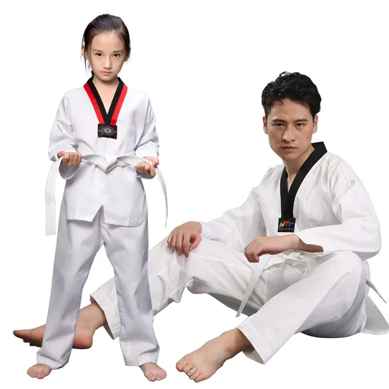 Spring and Summer Karate Clothing Training Clothes New Taekwondo Clothing Children Adult Pure Cotton Long Sleeve Short Sleeve