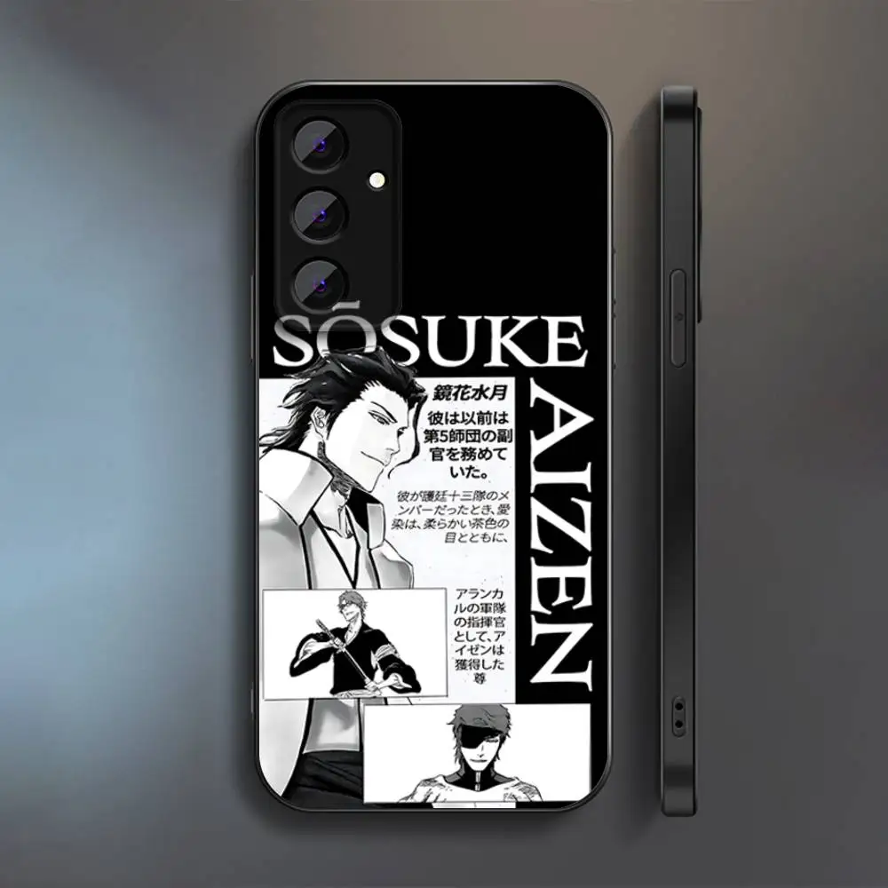 حافظة هاتف Sousuke Aizen B-Bleach لهاتف سامسونج S 25,24,23,22,30,21,10,9,Ultra,Plus,Lite,FE,4,5G حافظة سوداء ناعمة #2