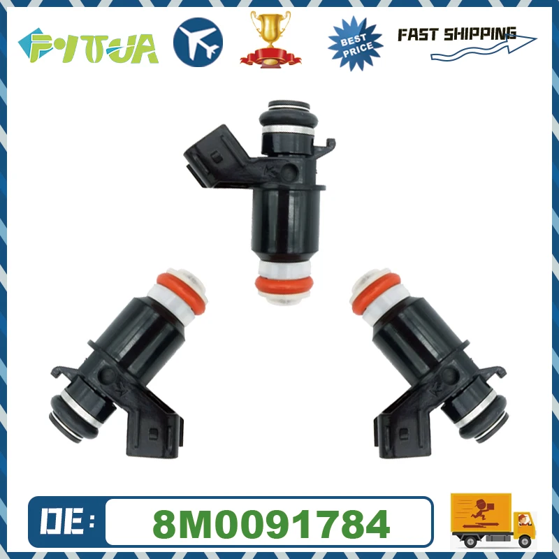 

3 шт. топливная форсунка 8M0091784 для Yamaha 1999 F15AMH 2006 Mercury подвесной двигатель 25 30HP 898101T74 898101T75