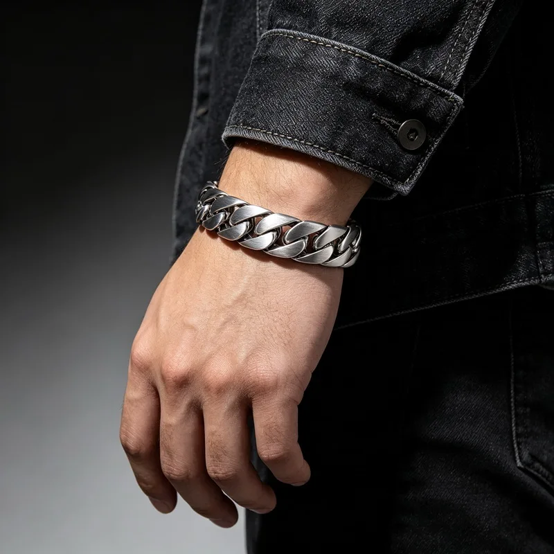 KALEN Classic Stainless Steel Bracelet For Urban Professionals Men's Punk Cuban Chain Fashion Jewelry Gifts Essential Accessorie