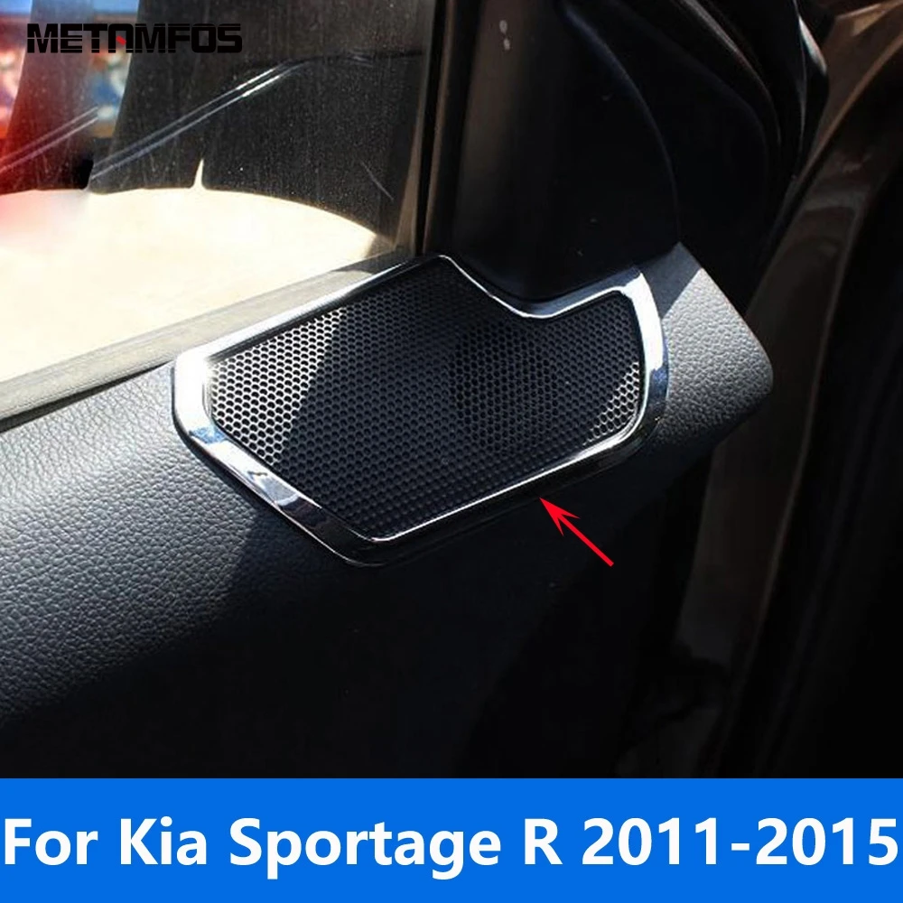 For Kia Sportage R 2011 2012 2013 2014 2015 Steel Interior Front Door Window Loudspeaker Audio Speaker Cover Trim Accessories