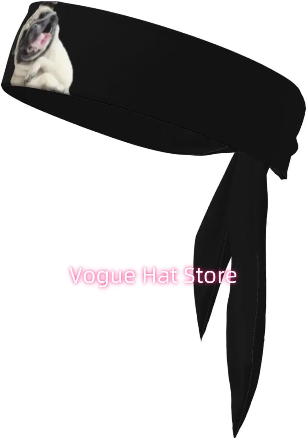 

Cute Pug Sports Head Tie Headbands for Men Women Boy and Girl Sports Sweatbands for Running Basketball Yoga Exercise