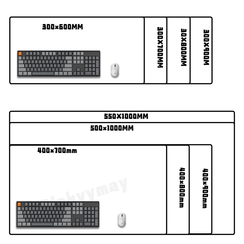 Tappetini per mouse carini con bordo di bloccaggio Tappetino per mouse grande in gomma naturale Tappetini per mouse XXL Tappetino per mouse per giocatori Tappetini per tastiera 100x50 cm
