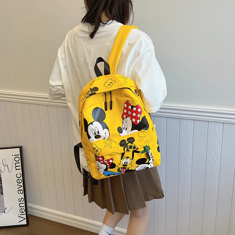 Disney Mickey Pu Leder Rucksack klassische Cartoon Laptop tasche Minnie Maus große Kapazität Schult asche für Frauen Mode Einkaufstasche