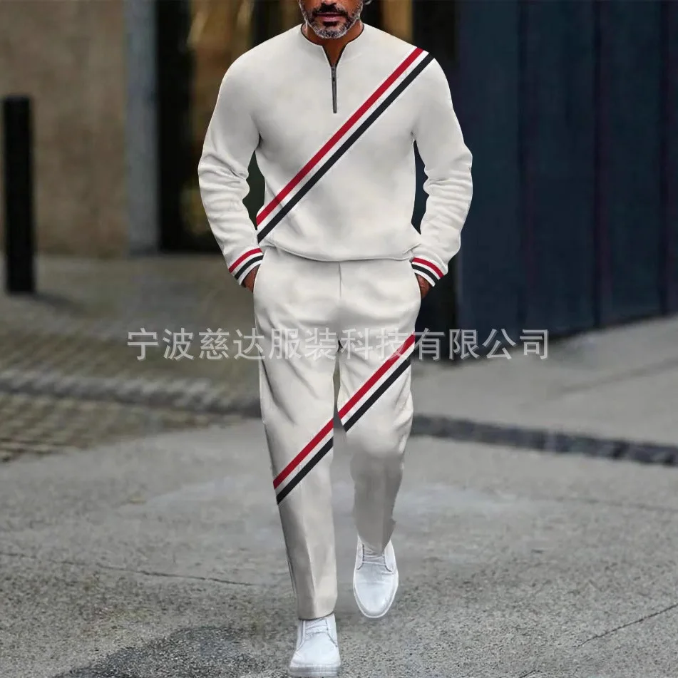 وصل حديثًا بدلة رياضية للرجال لعام 2025 بطباعة رقمية ثلاثية الأبعاد رائجة البيع للأسواق الخارجية