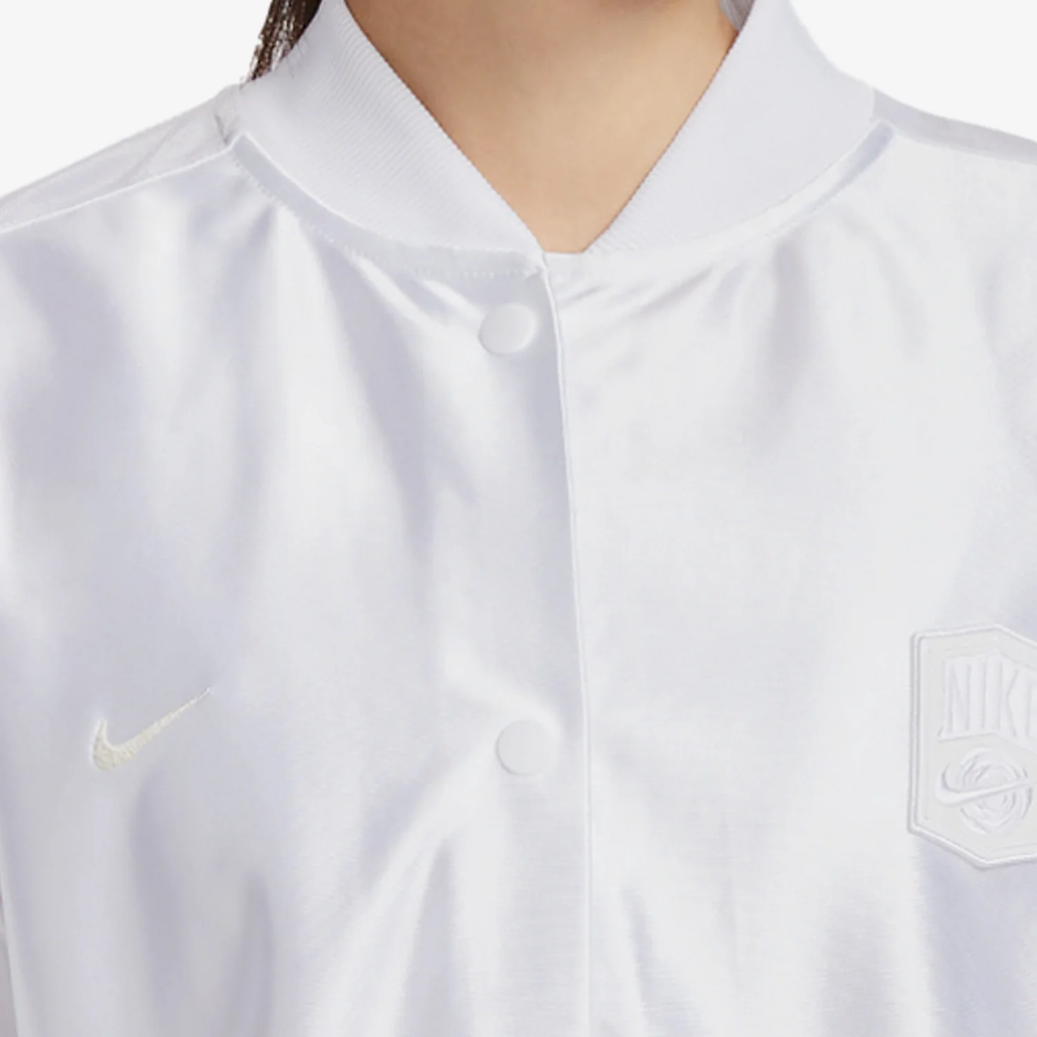 Nike Authentic New Women's Satin Button Sports Shirt Short Sleeve FQ0700-100