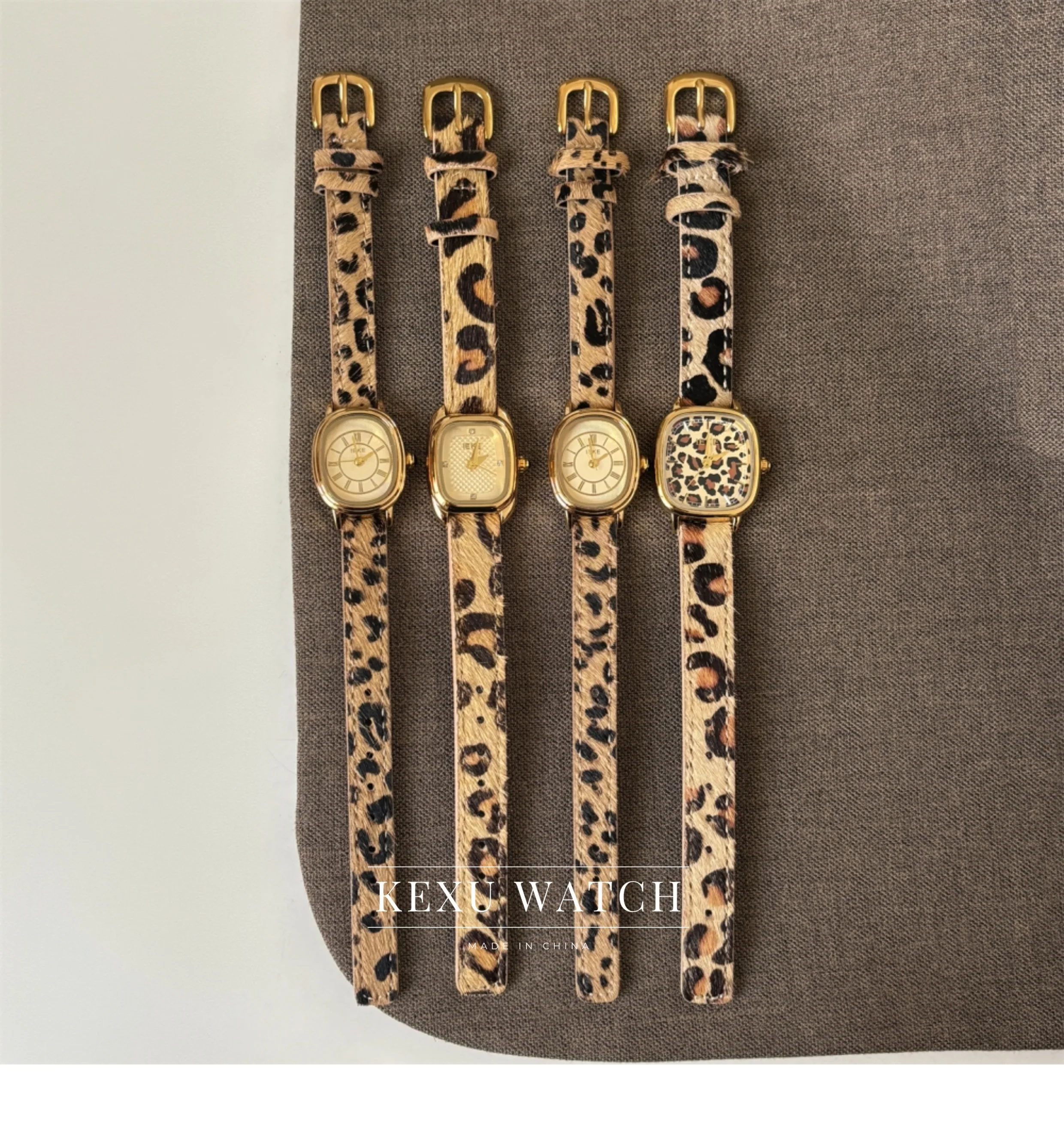 

IEKE Ретро-стиль оптом, женские часы с леопардовым принтом и кожаным ремешком, современные женские кожаные часы