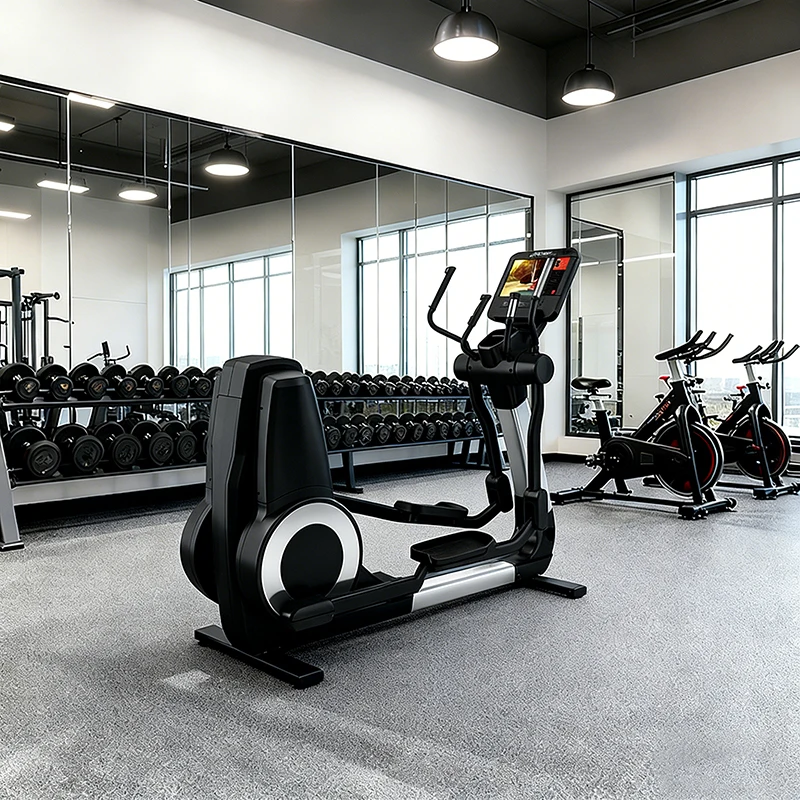 Electric Elliptical Cross Trainer Machine With Magnetic Resistance And Foldable Design For Commercial Use Steel Construction