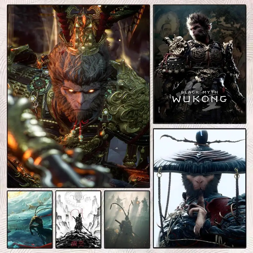 Black Myth W-Wukong Poster HD Art Mural Wallart Poster for Home Room Decoration DIY Vintage Print Decor