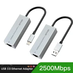 2500Mbps 네트워크 카드 USB 이더넷 네트워크 어댑터, 맥북 프로 에어용 USB C to RJ45 이더넷 어댑터, 샤오미 미 TV 박스 S용