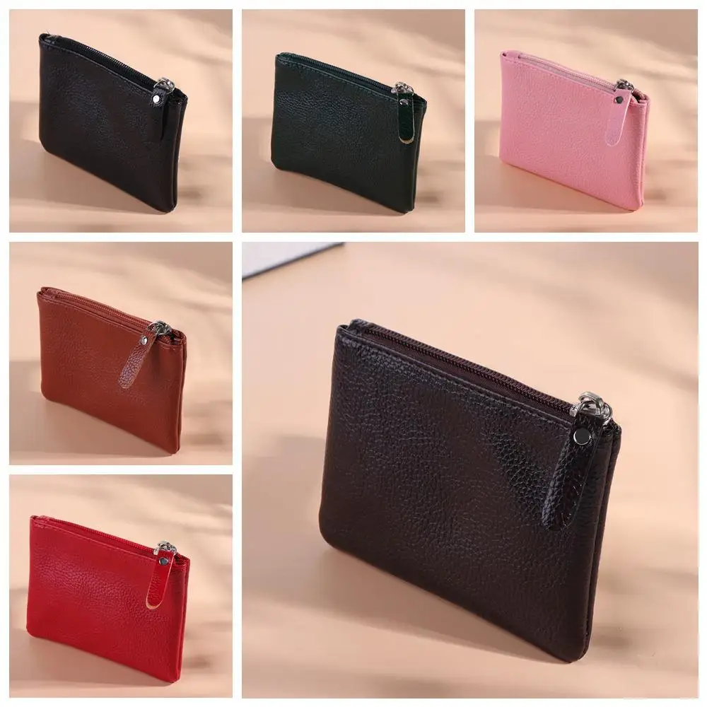 Cartera de cuero PU para hombre y mujer, monedero de negocios de alta calidad, bolso de mano para dinero, funda para tarjeta de identificación, moda Simple