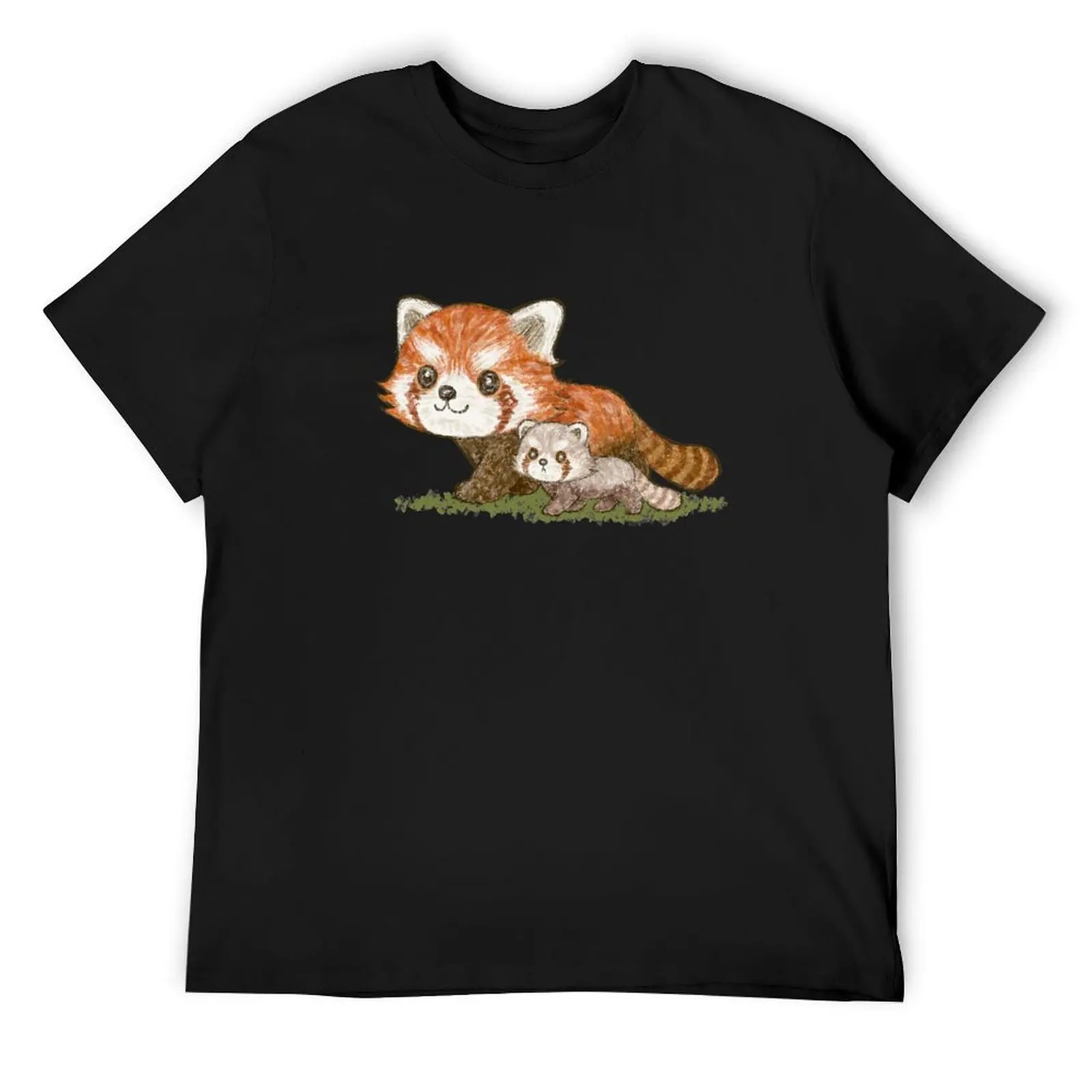 

Red panda family walking T-Shirt rapper graphic tees boys whites shirts graphic workout shirts for men