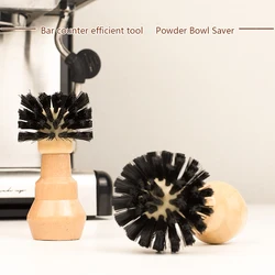 51/58MM Portafilter Cleaning Brush Professional Barista Espresso Coffee Cleaning Brush Tool with Wooden Handle