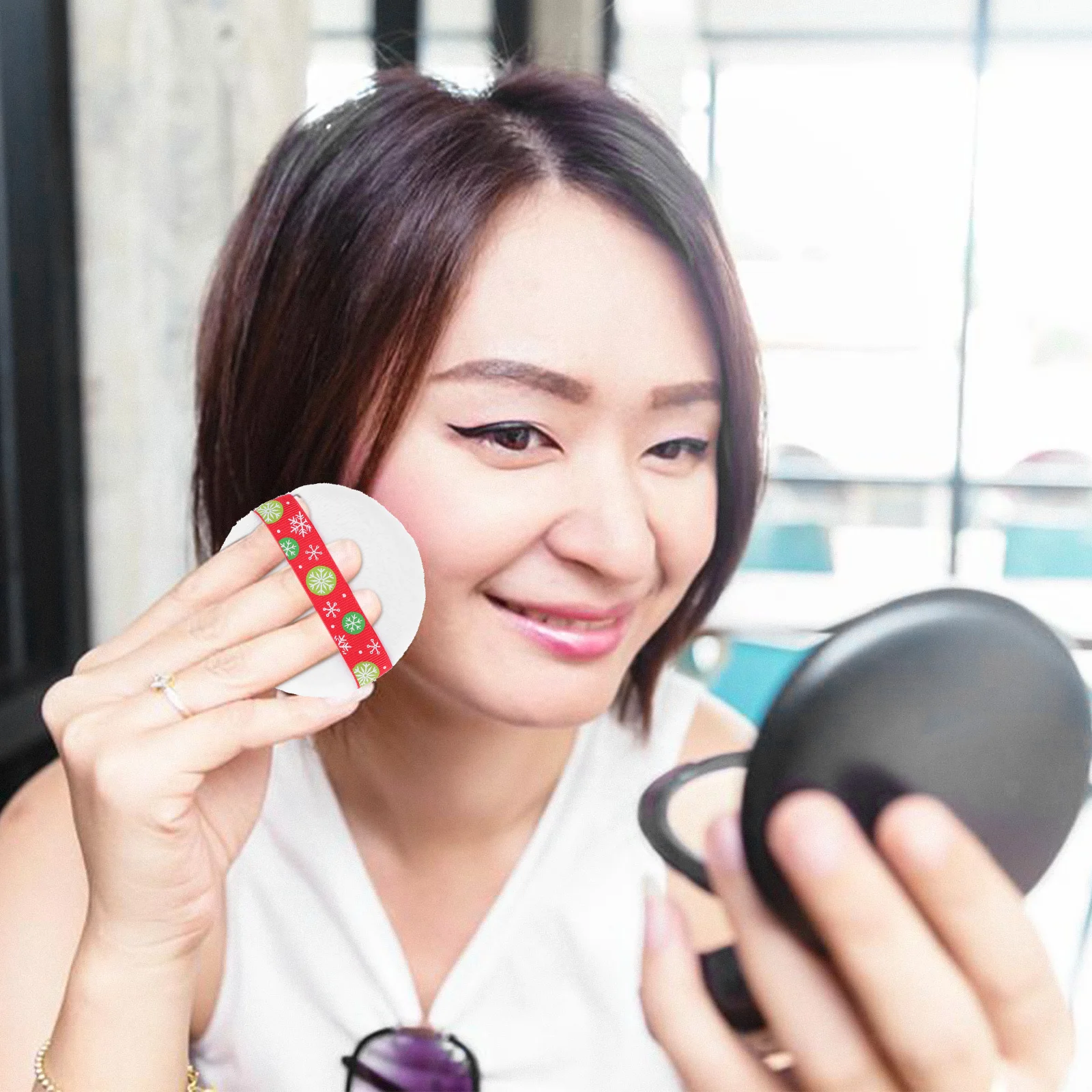 6 قطع من منتفخة المكياج، أداة توزيع كريم الأساس الناعمة لأداة تمييز سائل أحمر الخدود الكريمية #4