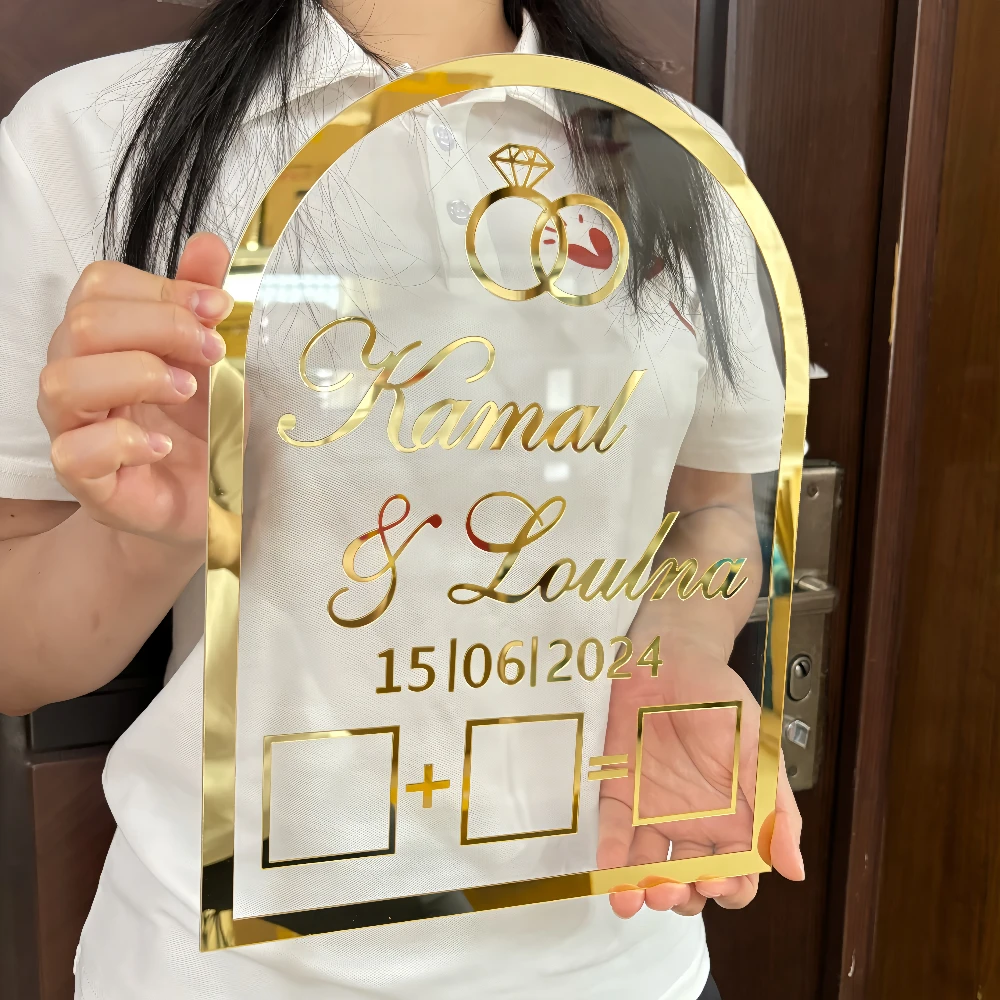 Personalized Wedding Acrylic Thumb Board Wedding Welcome Sign Mirror Acrylic Frame Wedding Party Decor Favor Enrich Your Wedding