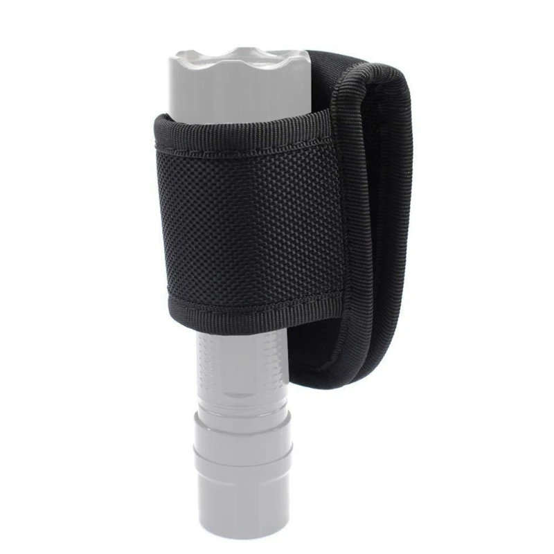 Nylon Weave PU Leather Flashlight Pouch Holster Duty Belt Open Top D Cell Compact Light Holders for D Cell Flashlight