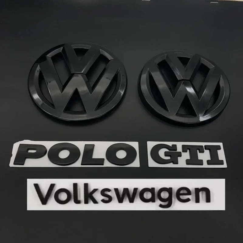 

Car front badge logo covered ABS sticker front and rear logo trunk lid badge modified For Volkswagen POLO GTI 2011-2019