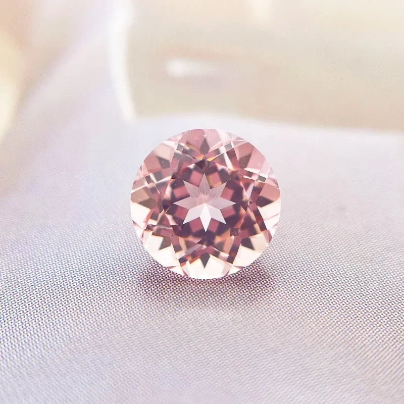 

Lab Grown Sapphire Round Cut Morgan Pink Color for DIY Jewelry Making Ring Main Materials Selectable AGL Certificate