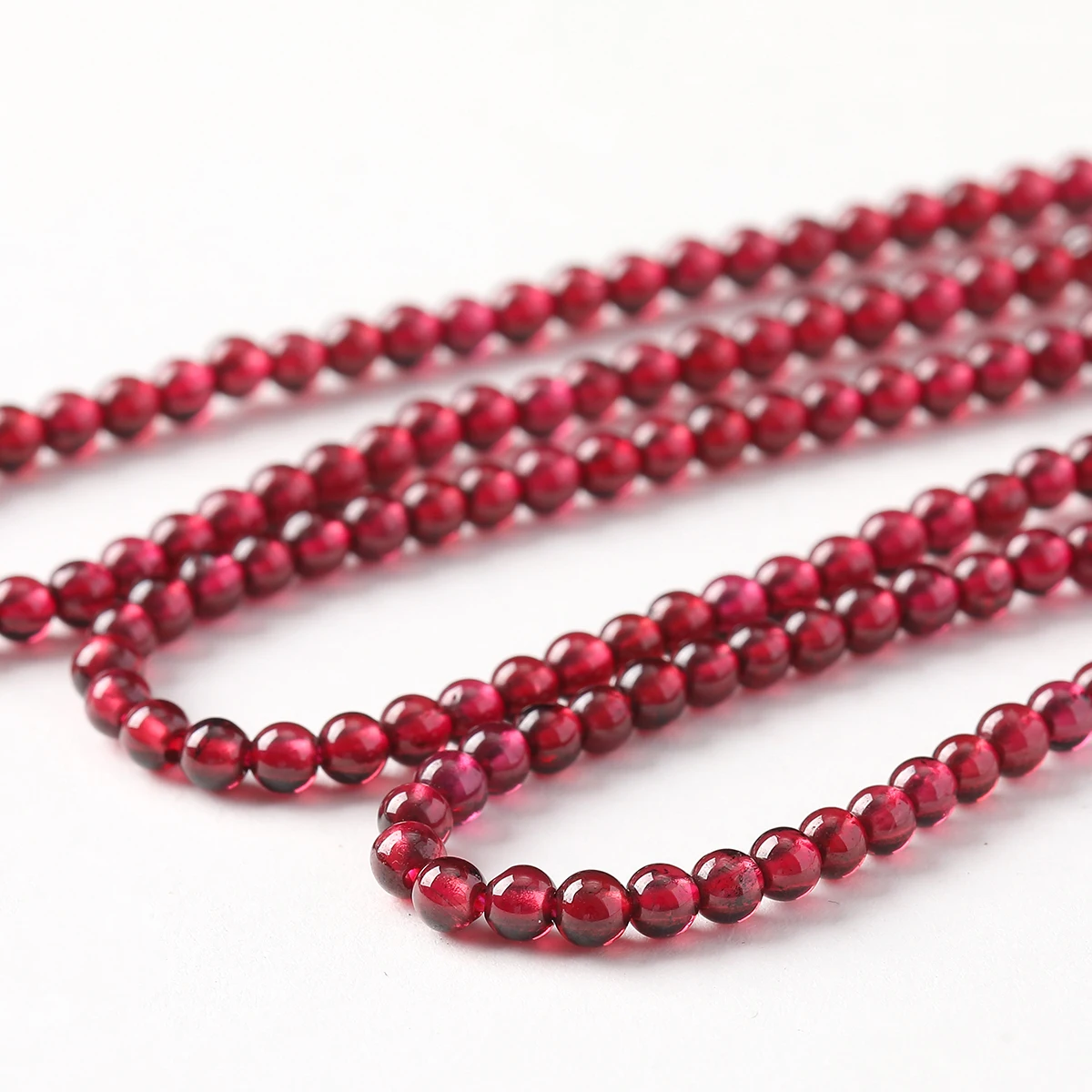 8A Quality Natural Stone Wine Garnet Beads Round Loose Spacer Tiny Gems Bead for Jewelry Making DIY Bracelet Necklace Accessory