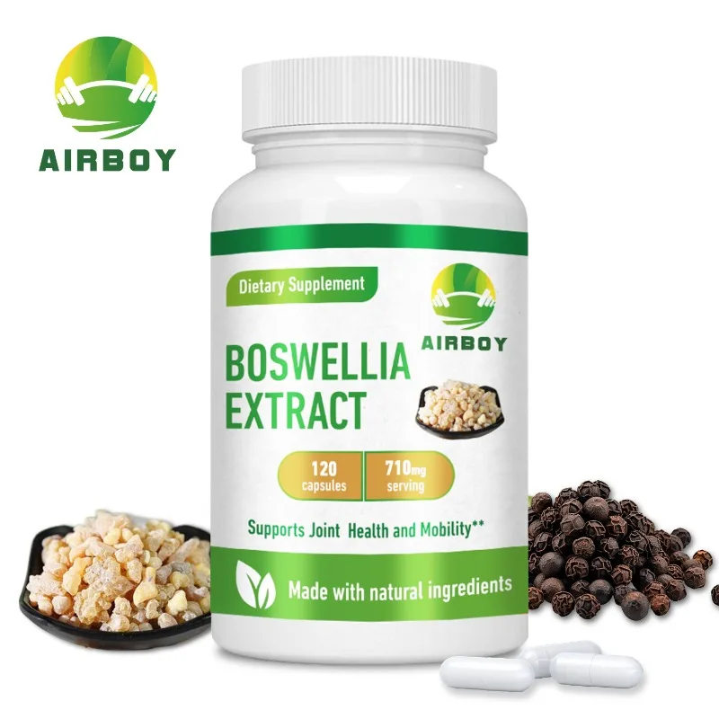 Extracto de Boswellia - Contiene pimienta negra, promueve la absorción, apoya la salud de los huesos y las articulaciones, reduce el dolor muscular, mejora la movilidad
