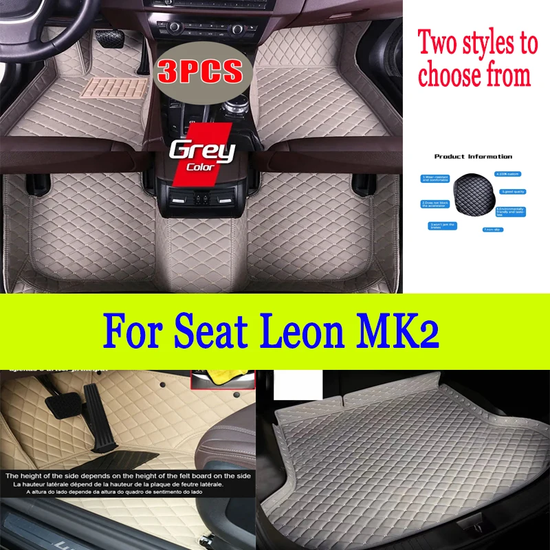 

Custom Car Floor Mat For Seat Leon MK2 2006 2007 2008 2009 Waterproof Accessories