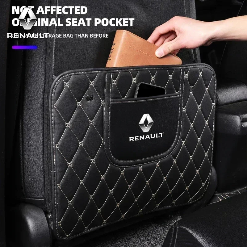 Leather Cover Auto Seat Cover Anti Kick Mat Pad Seat Cover For Renault Megane 2 3 4 Twingo Clio Talisman Captur Trafic Scenic 2