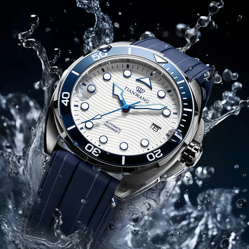 TIAN WANG Men\'s Watches Diving Watch Men Wristwatch Automatic Mechanical Dive Watches 200m Waterproof Luminous Sports Swim Clock