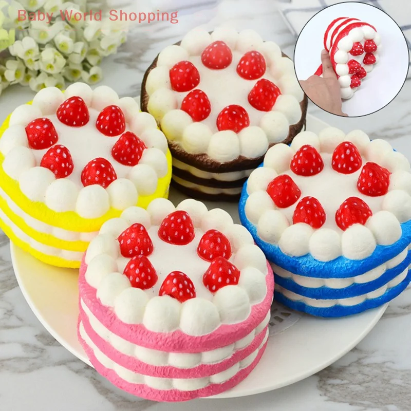 

Kawaii Cake медленно растущие игрушки для снятия стресса для детей, мягкая декомпрессионная игрушка из искусственной кожи, имитация еды, игрушка для сжатия торта