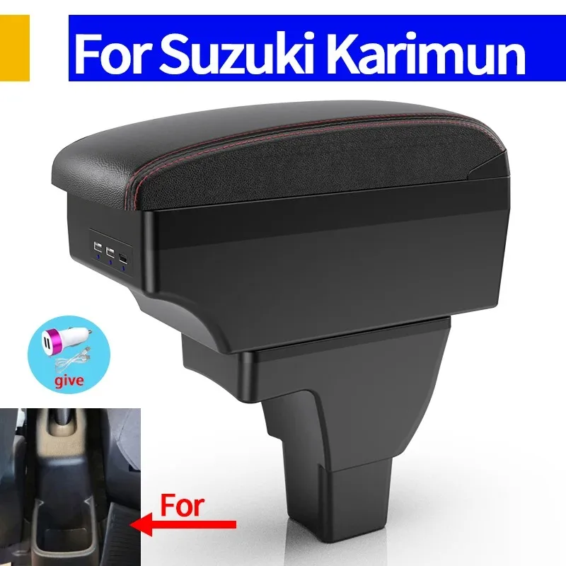 

For Suzuki Karimun armrest box car armrest storage box with USB car interior modification details large storage space