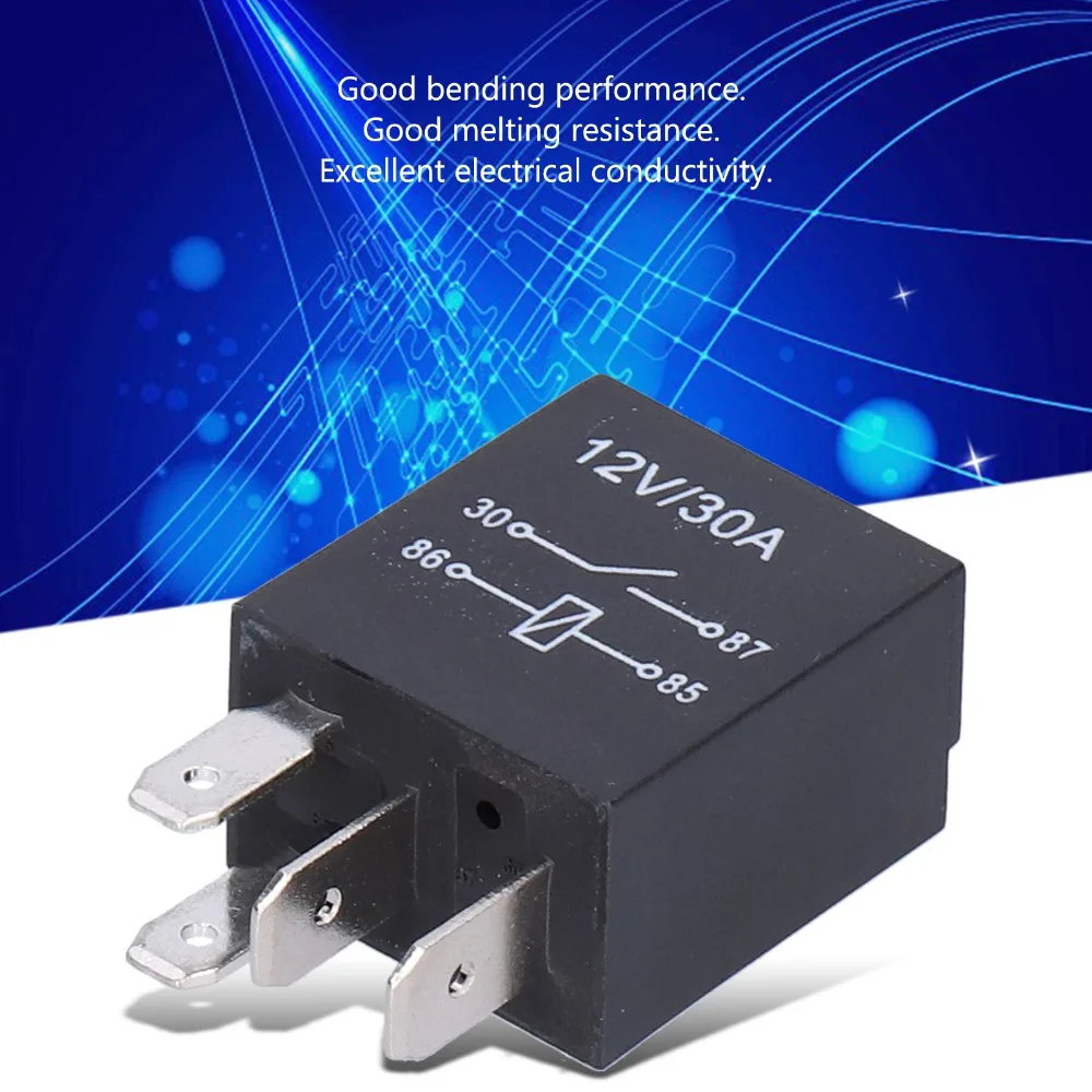 10 Pcs Relay Kit 4 Pin/5Pin Violet Relay 12V 30A 36.6*23*15.5mm Automobile Relay Relay Set Automotive Circuit