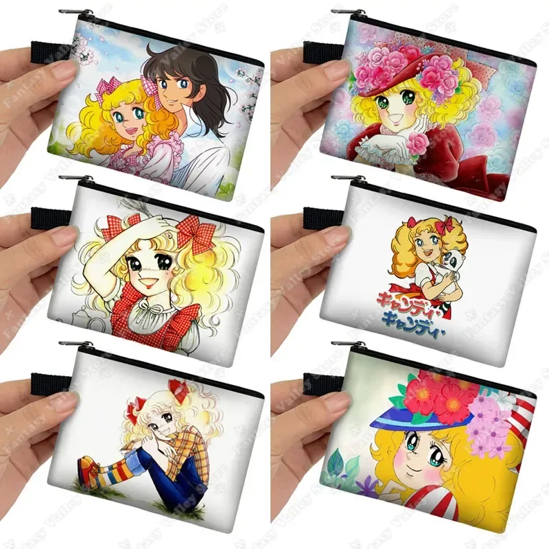 Monederos de Anime Candy Candy, billetera Vintage de dibujos animados de los años 90, tarjetero para niñas, bolsas para dinero, bolsa de almacenamiento para auriculares, regalo