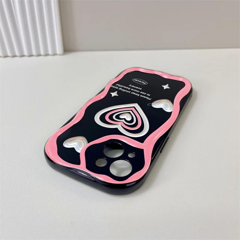 3D Wavy Edge Case Compatible For IPhone 11 12 13 14 Pro Max XR 7 8 6 6S Plus X XS SE2 Flower Graffiti Soft TPU Cases Cover Funda