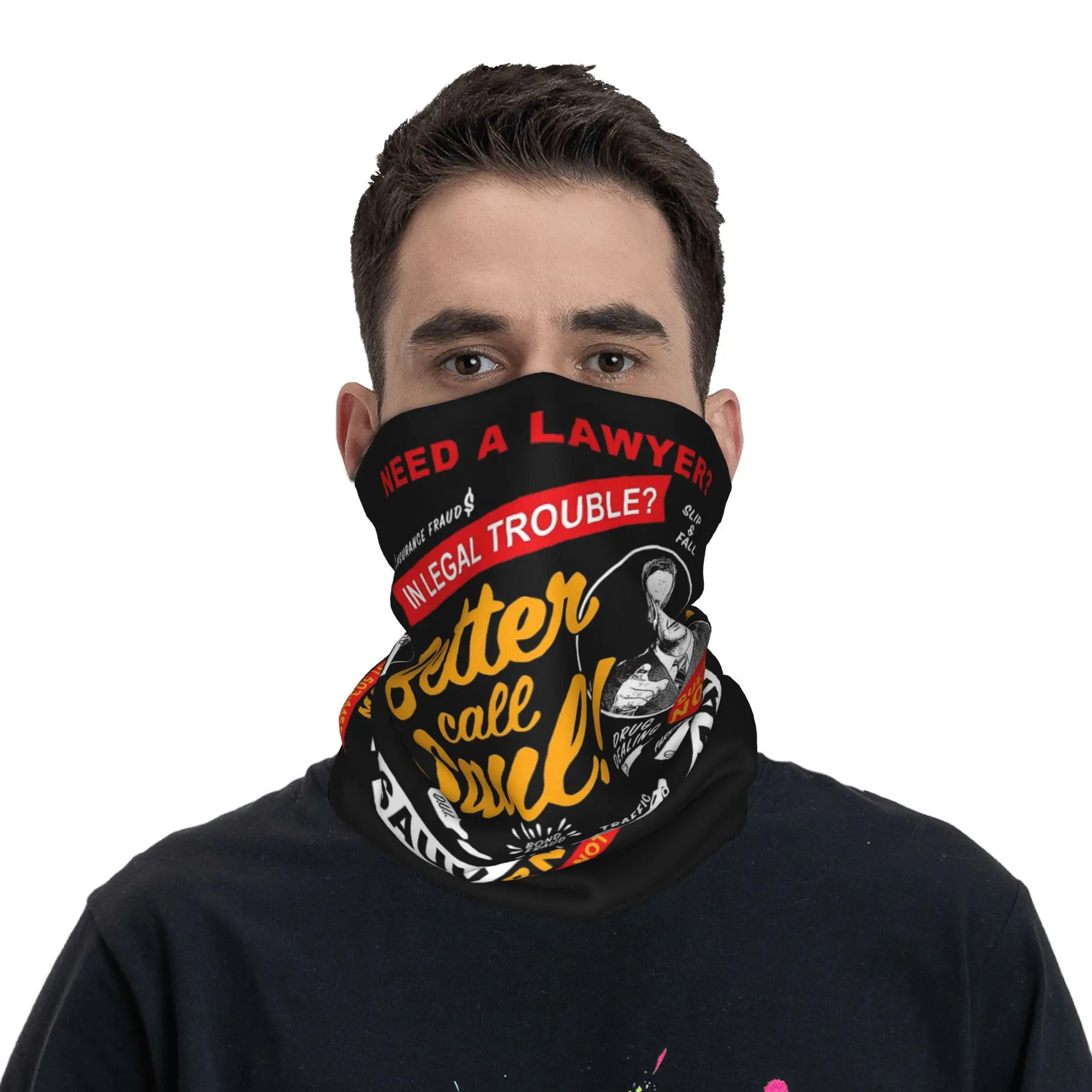 

Need A Lawyer Then Call Saul Dk Bandana Neck Cover Printed Wrap Scarf Multifunction Face Mask Cycling For Men Women Adult Winter