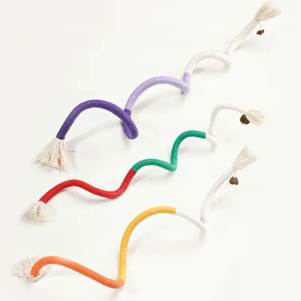 

3Pcs Self-play Cat Chew Ropes, Interactive Bite Toys for Indoor Cats, Dental Care & Daily Entertainment