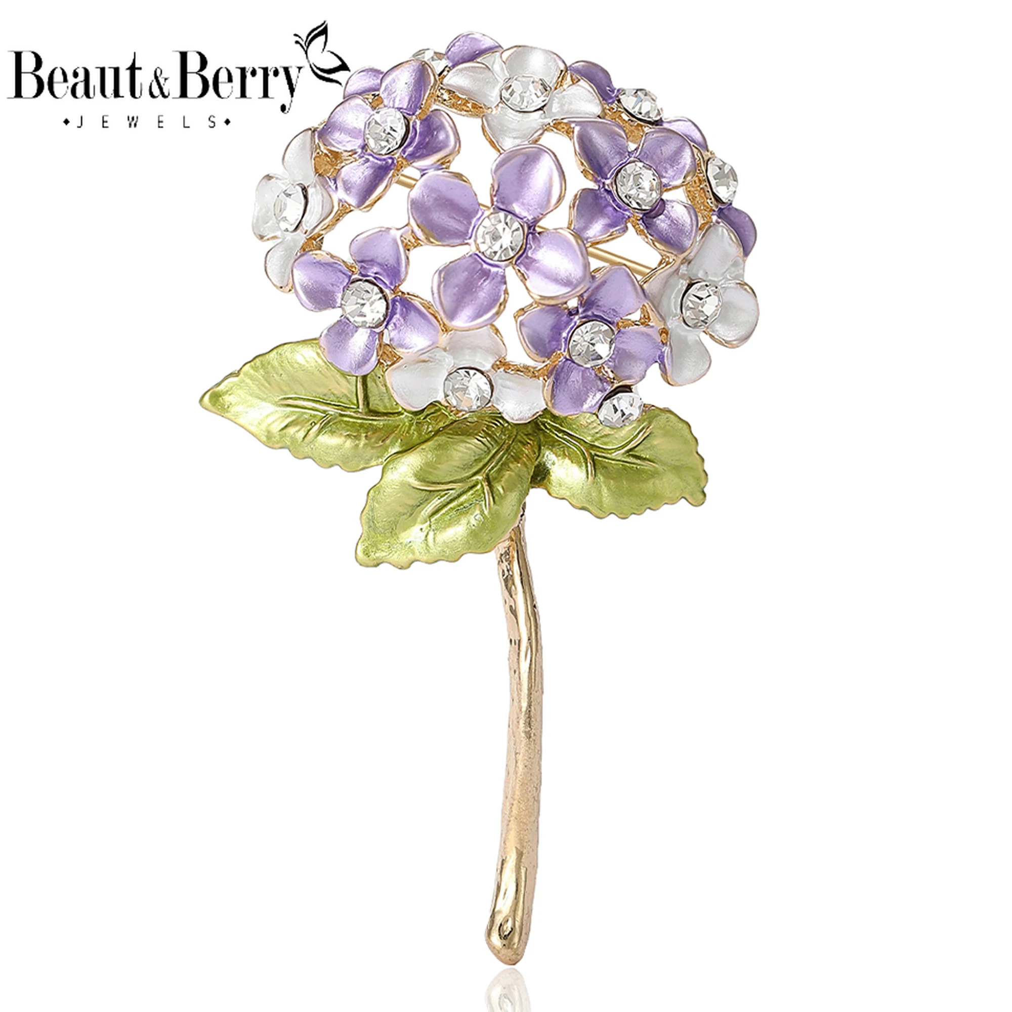 Beaut & Berry-broches de flores esmaltados de lujo para mujer, alfileres de plantas Unisex, accesorios informales disponibles multicolores para fiesta, regalos