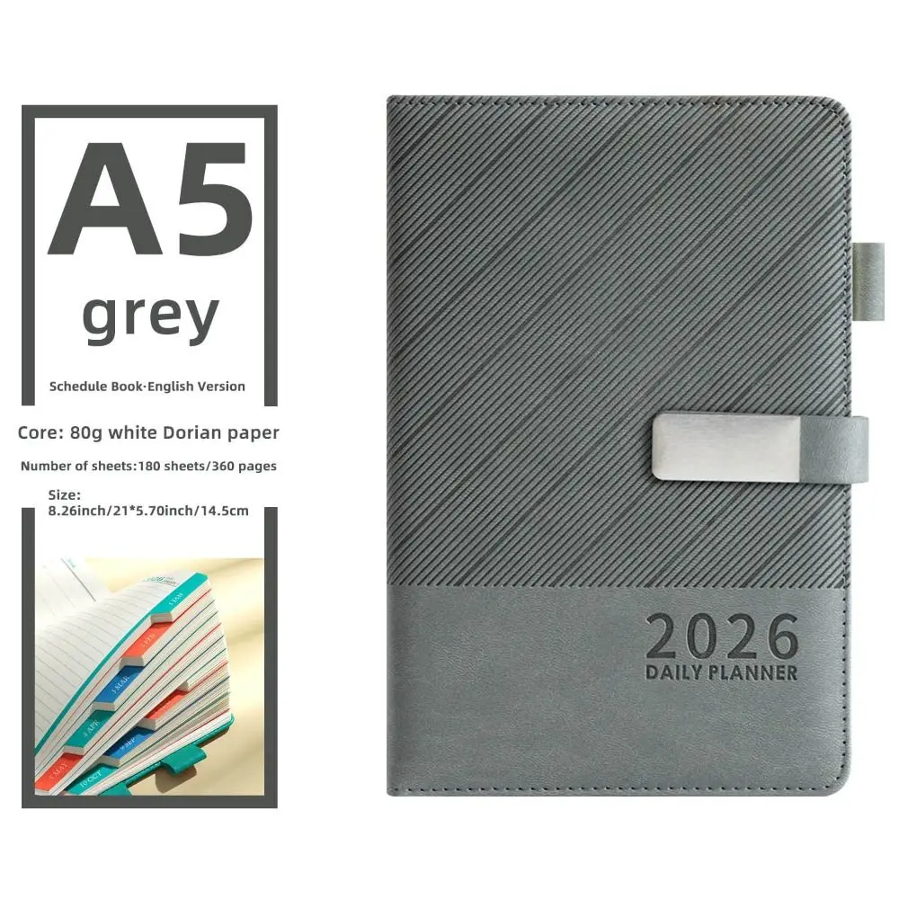 Time Management 2026 Schedule Planner Notepad Wear-resistant 365 Days A5 English Daily Plan Notebook Efficiency To-do List