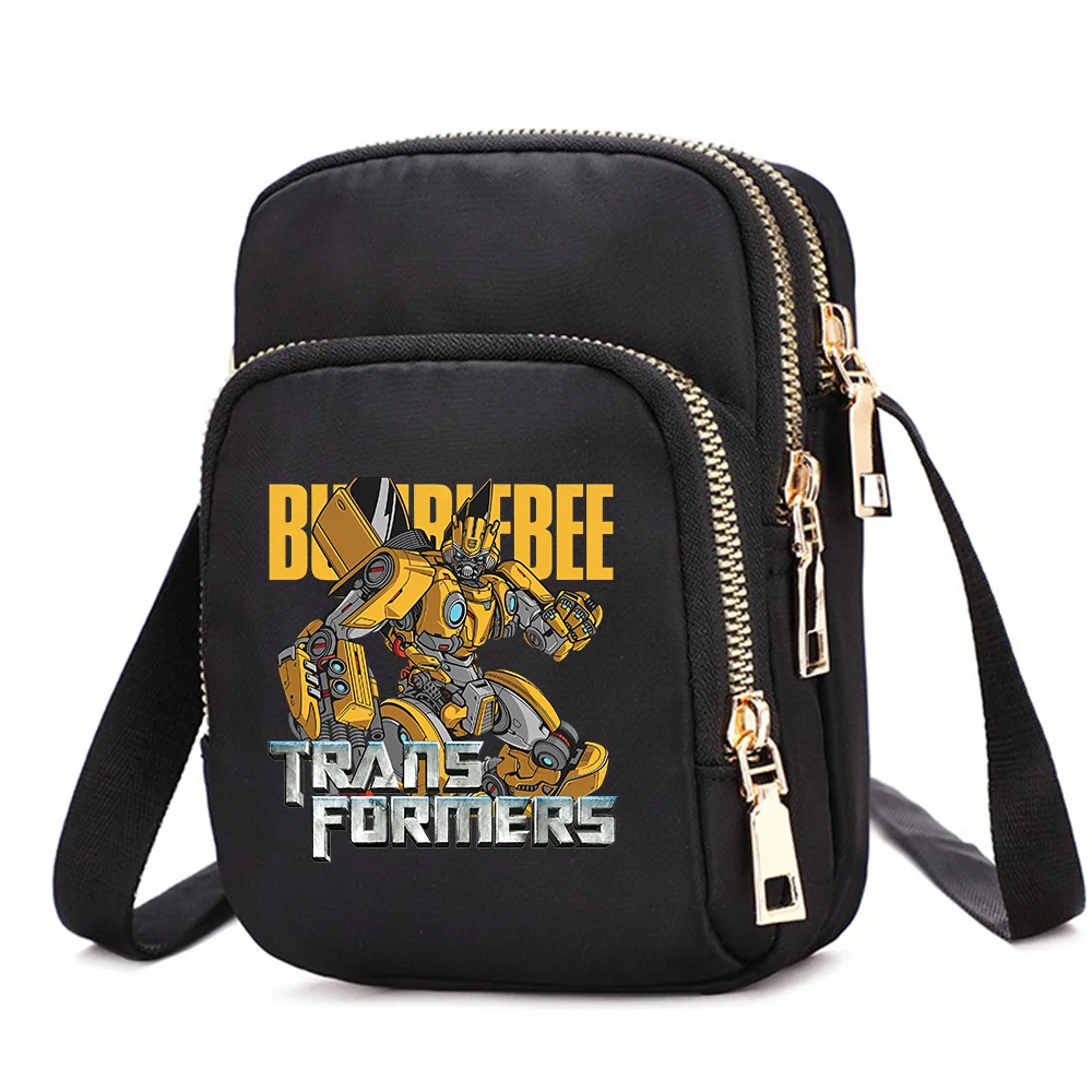 Transformers Waterproof Shoulder Bag Crossbody Zipper Mobile Phone Lady Men Female Multifunction Handbag Wrist Purse Pouch