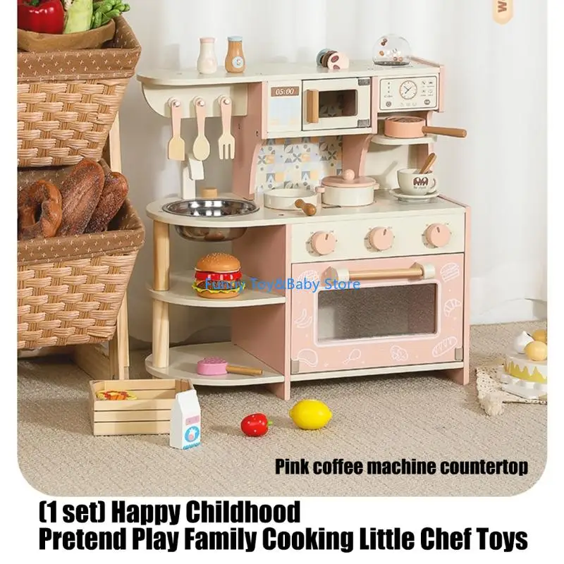 Juego cocina realista para niños 3 años en adelante, materiales madera seguros para inspirar aventuras culinarias C90B