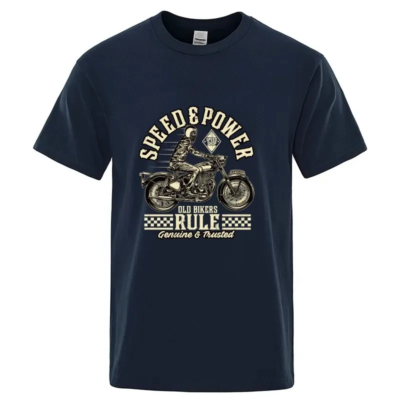 Enfield Cycle Co Ltd-Camiseta clásica de algodón puro para hombre, camisa divertida de manga corta con cuello redondo, para carreras de motoristas,