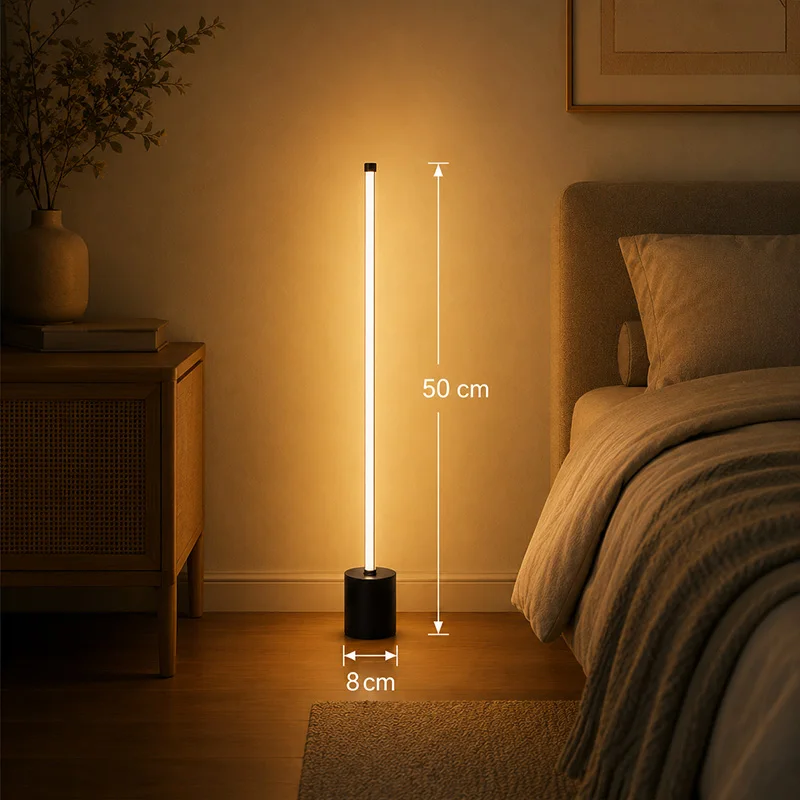 50cm Floor Lamp, 180 Degree Illumination, Eye Friendly Warm Light, Suitable for Study, Bedroom, Living Room