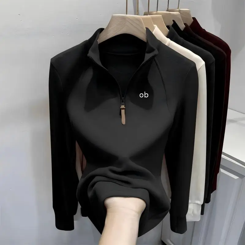 2026 New Half-Neck Half-Zip Long-Sleeved Women's Sweater for Layering or Solo Wearing in Autumn for Fitness  1 image 6