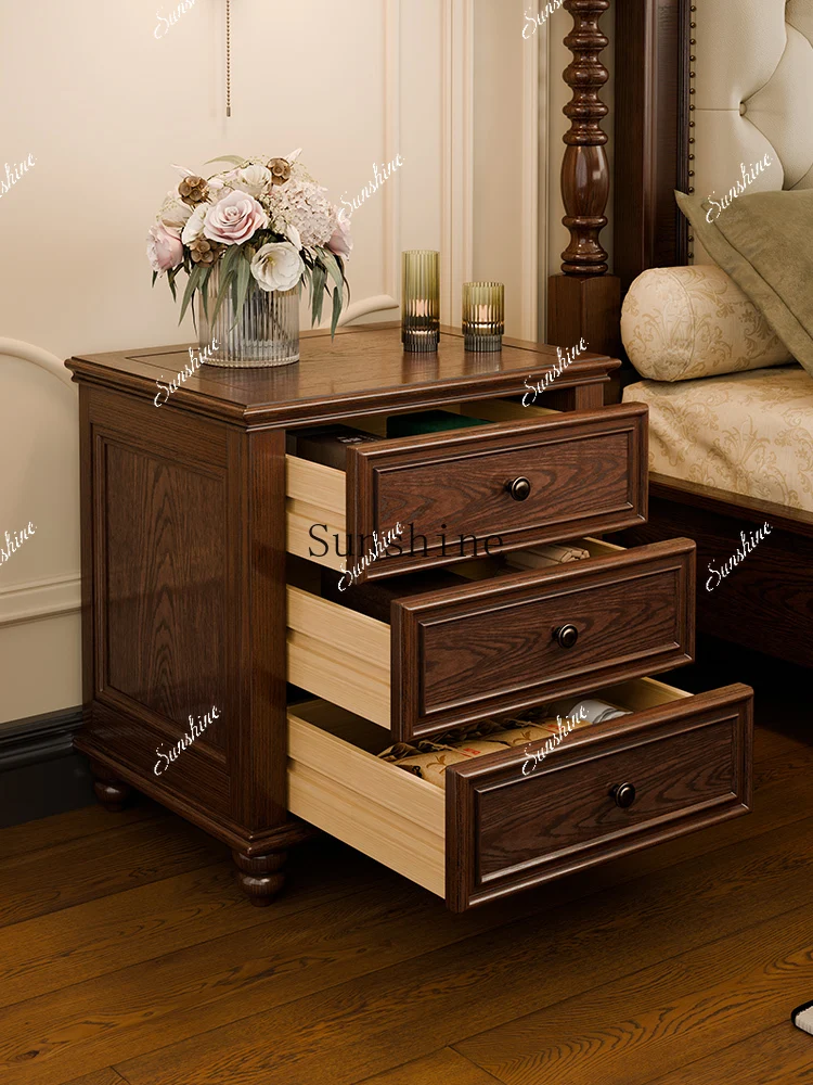 

American small household bedroom side few master bedroom simple ash wood bedside table FT