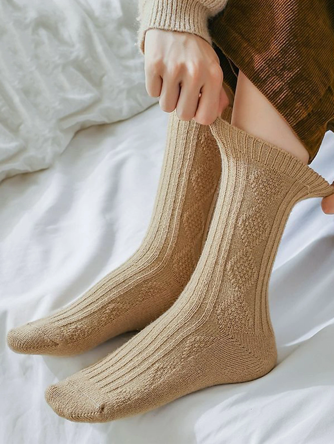 Зимние кашемировые шерстяные носки, женские зимние утепленные черные, белые комплекты, термомодные однотонные носки