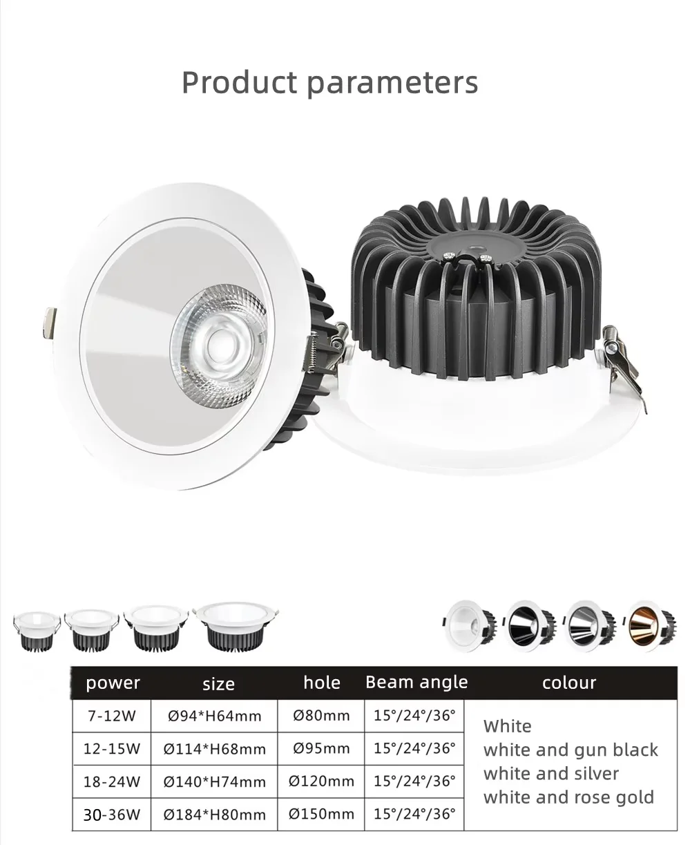 Dimmable spotlight led 7W 9W 12W 15W 18W 20W 24W living room aisle corridor wall washer narrow side COB ceiling downlight