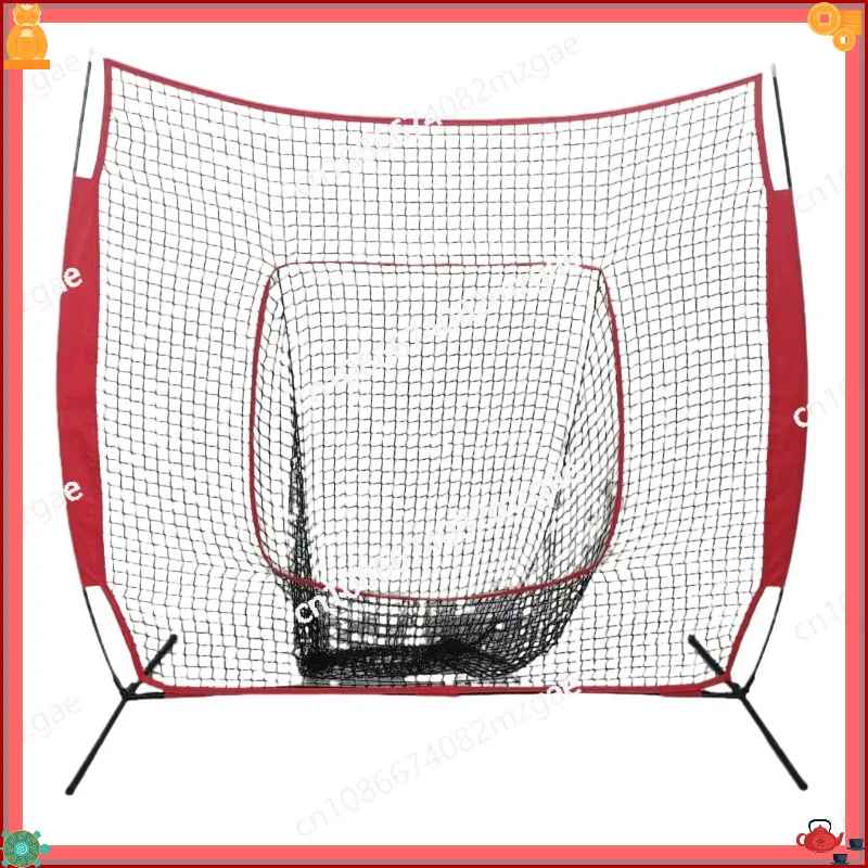 

7*7 red indoor and outdoor baseball training nets, baseball batting cages, bats and softball batting nets